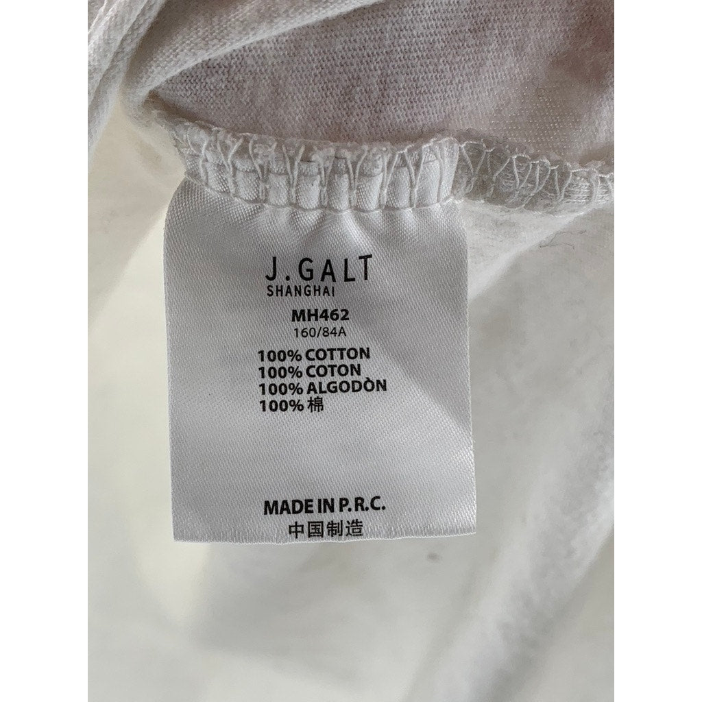 JOHN GALT Women's White Short Cap Sleeve Casual Polo Top SZ OS