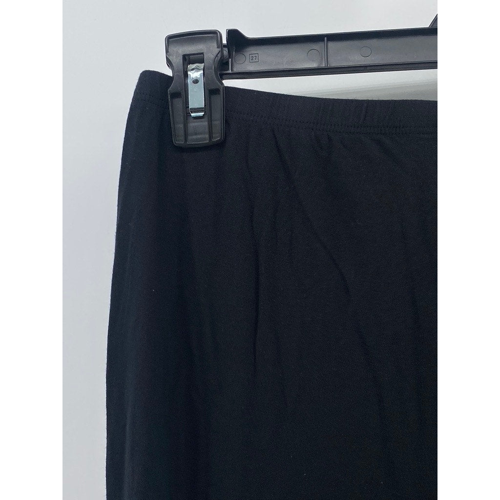 UNBRANDED Women's Black Pull-On Relaxed-Fit Straight Leg Pajama Pant SZ S