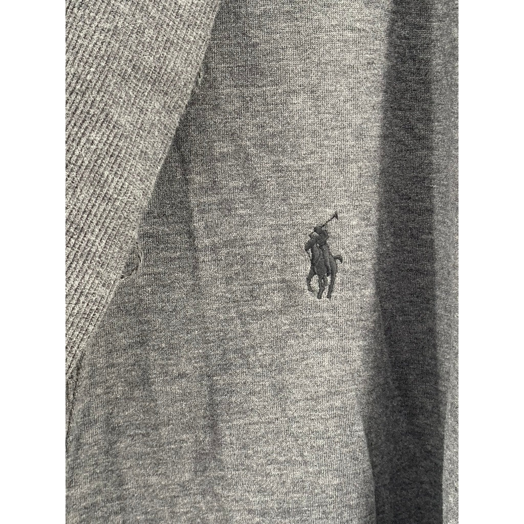 POLO RALPH LAUREN Men's Charcoal Luxury Shawl-Collar Button-Up Cardigan SZ XL