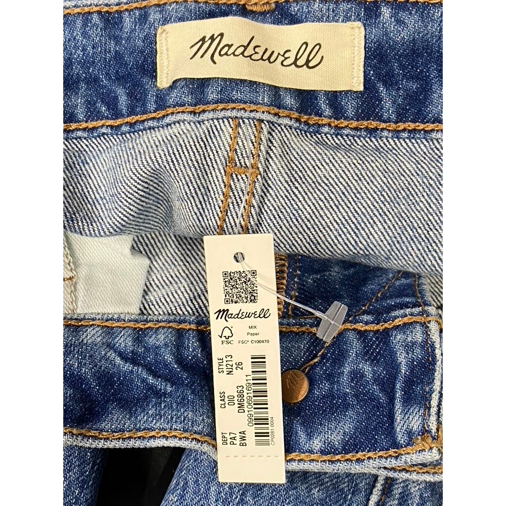 MADEWELL Women's Brockport Wash Low-Rise Distressed The Dad Jeans SZ 26