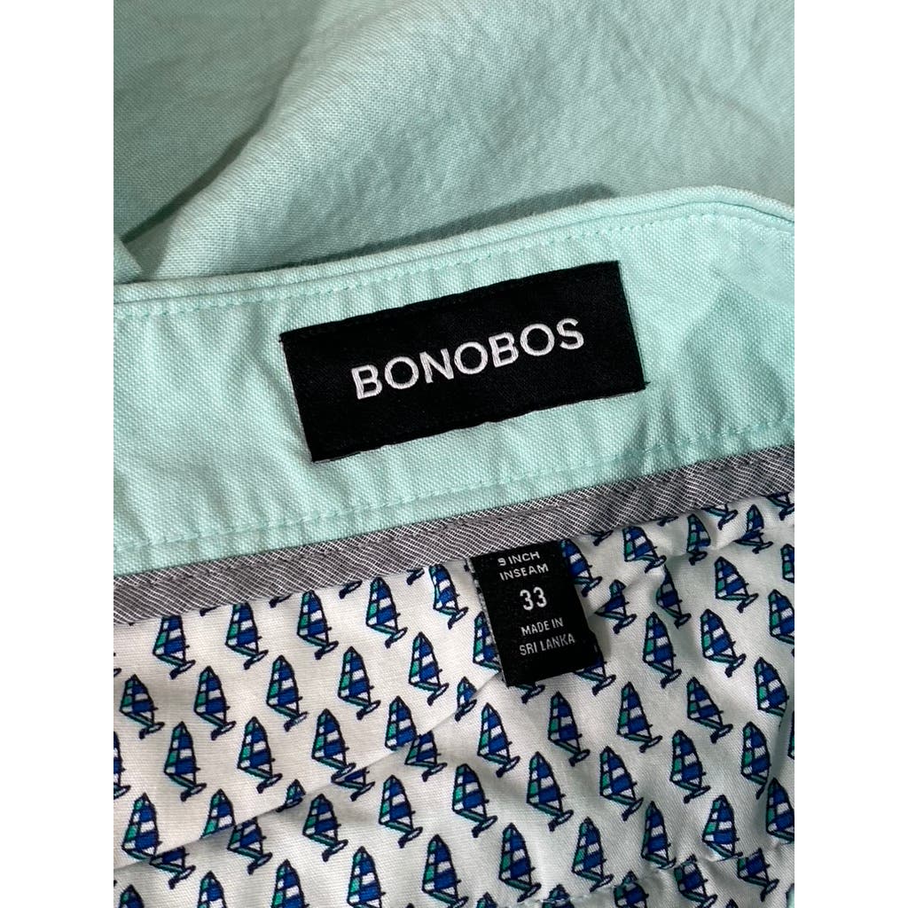 BONOBOS Men's Blue Sage Oxford Standard-Fit 9" Stretch Seasonal Chino Short SZ33