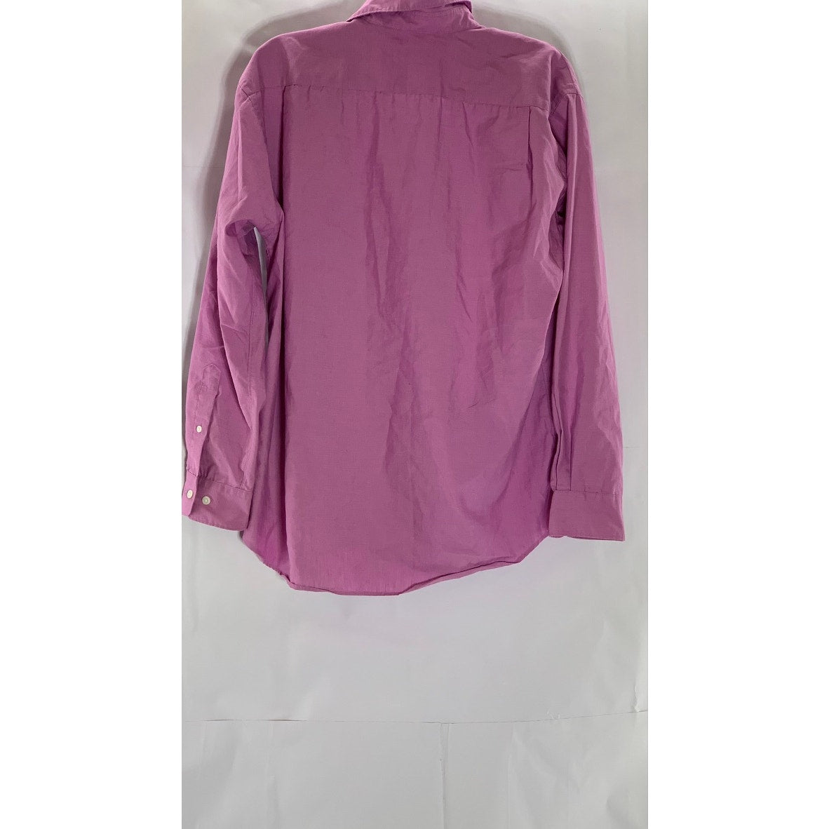 MUJI Men's Light Purple Hemp Blend Regular-Fit Button-Up Long Sleeve Shirt SZ S