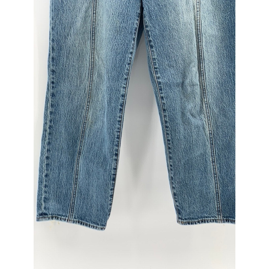 UNIVERSAL THREAD Women's Vintage Blue Denim Distressed Straight-Leg Jean SZ 4/27