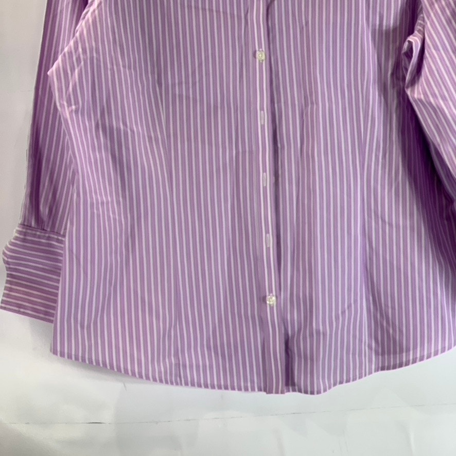 BROOKS BROTHER 346 Women's Purple Striped Fitted Non-Iron Button-Up Top SZ 16