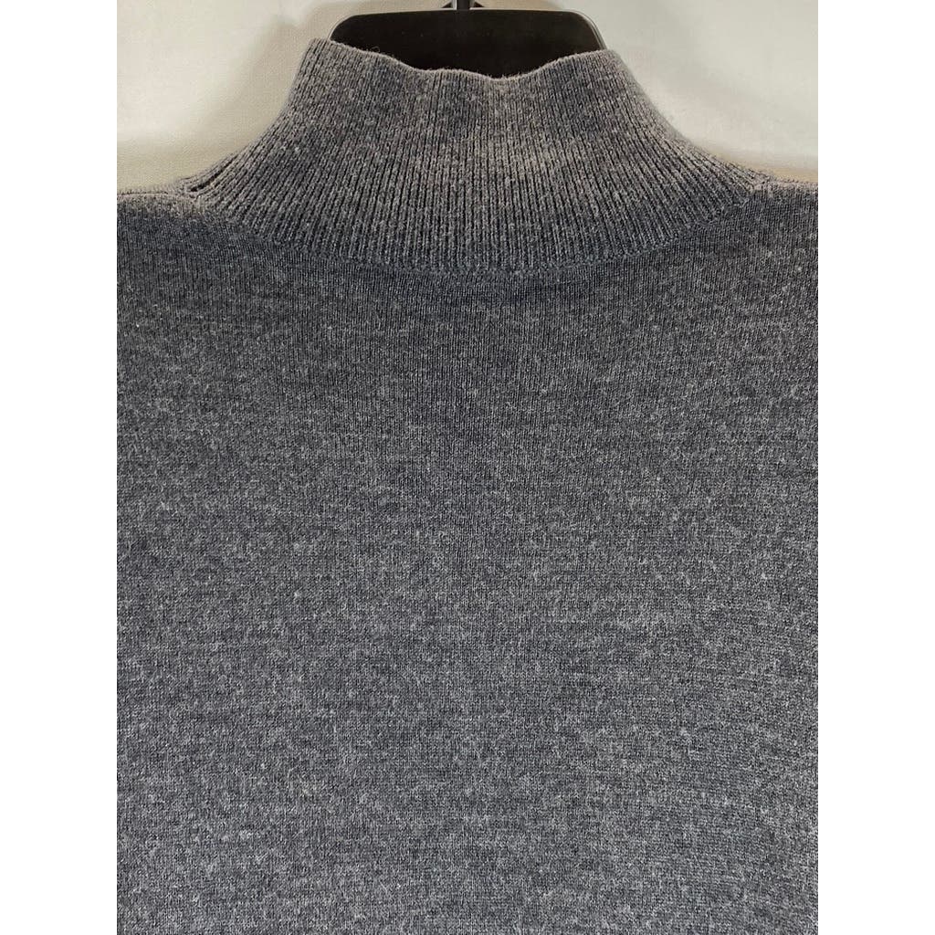 A.P.C Men's Charcoal Pullover Long Sleeve Merino Wool Mock-Neck Sweater SZ M