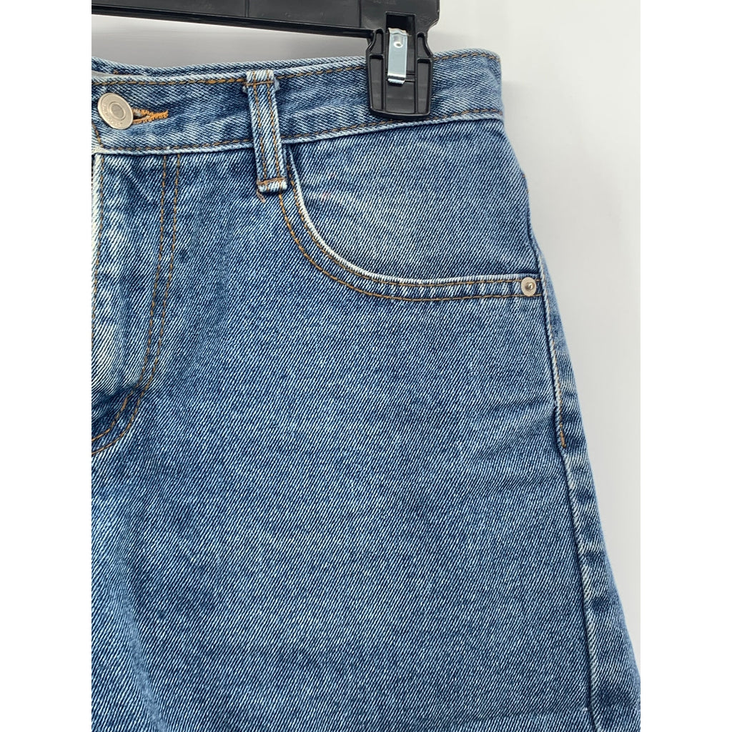 CHOCOCAT Women's Blue Denim Rolled-Hem High-Rise Shorts SZ 28(M)