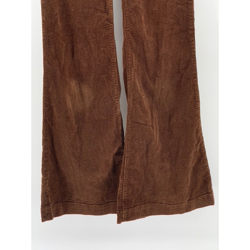 ROLLA'S Women's Brown Corduroy Flare High-Rise Pants SZ 26(US2)
