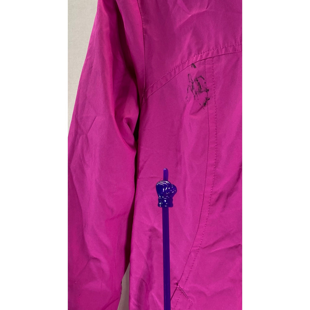 THE NORTH FACE Girl's Pink/Purple Striped Fleece Reversible Jacket SZ L(14-16)