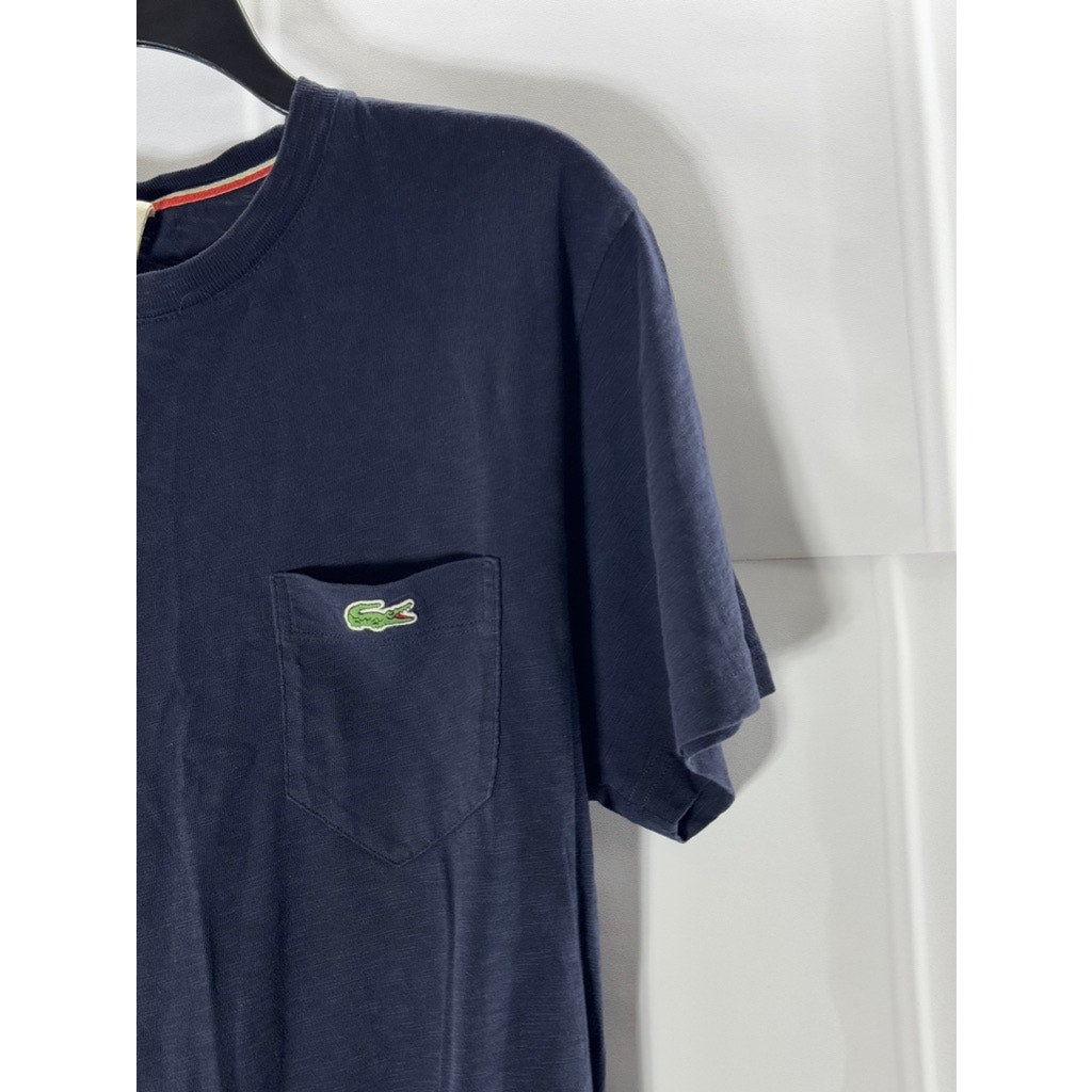 LACOSTE L!VE Men's Navy Crewneck Cotton Short Sleeve T-Shirt SZ 2(XS)