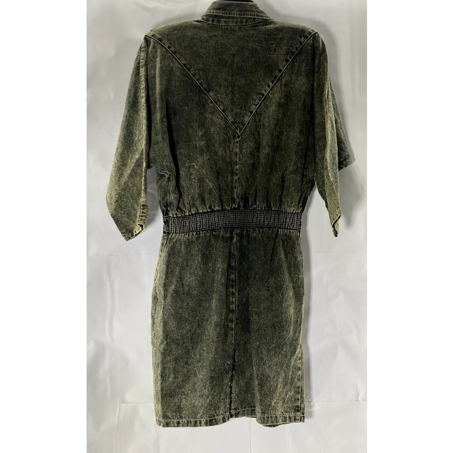 RAMPAGE Women's Washed Black Denim Button-Front Long Sleeve Mini Dress SZ 11