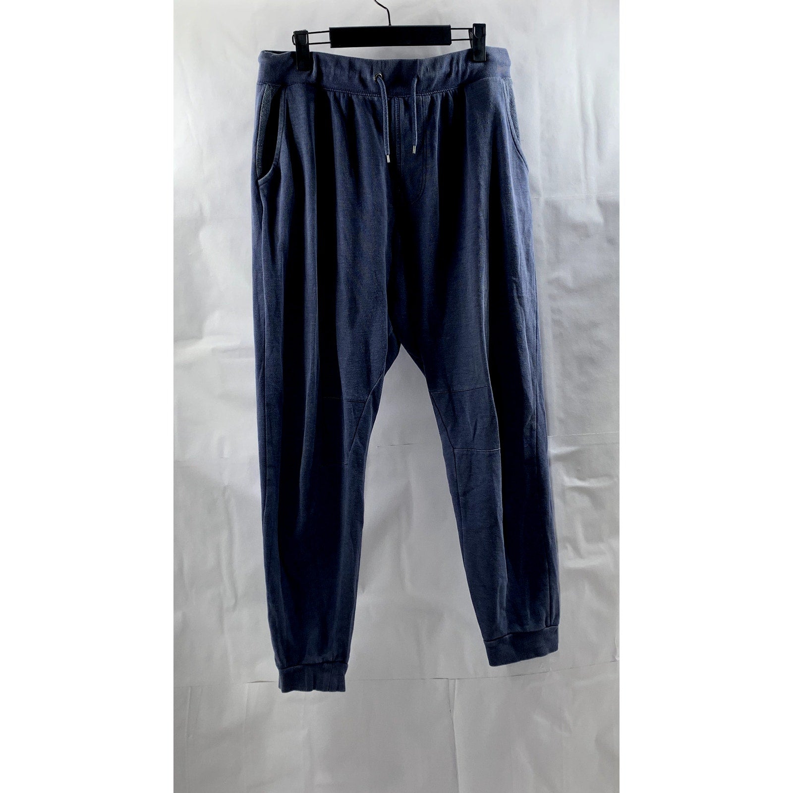 CEDAR WOOD STATE Women's Blue Solid Drawstring Pull-On Jogger Sweatpants SZ L