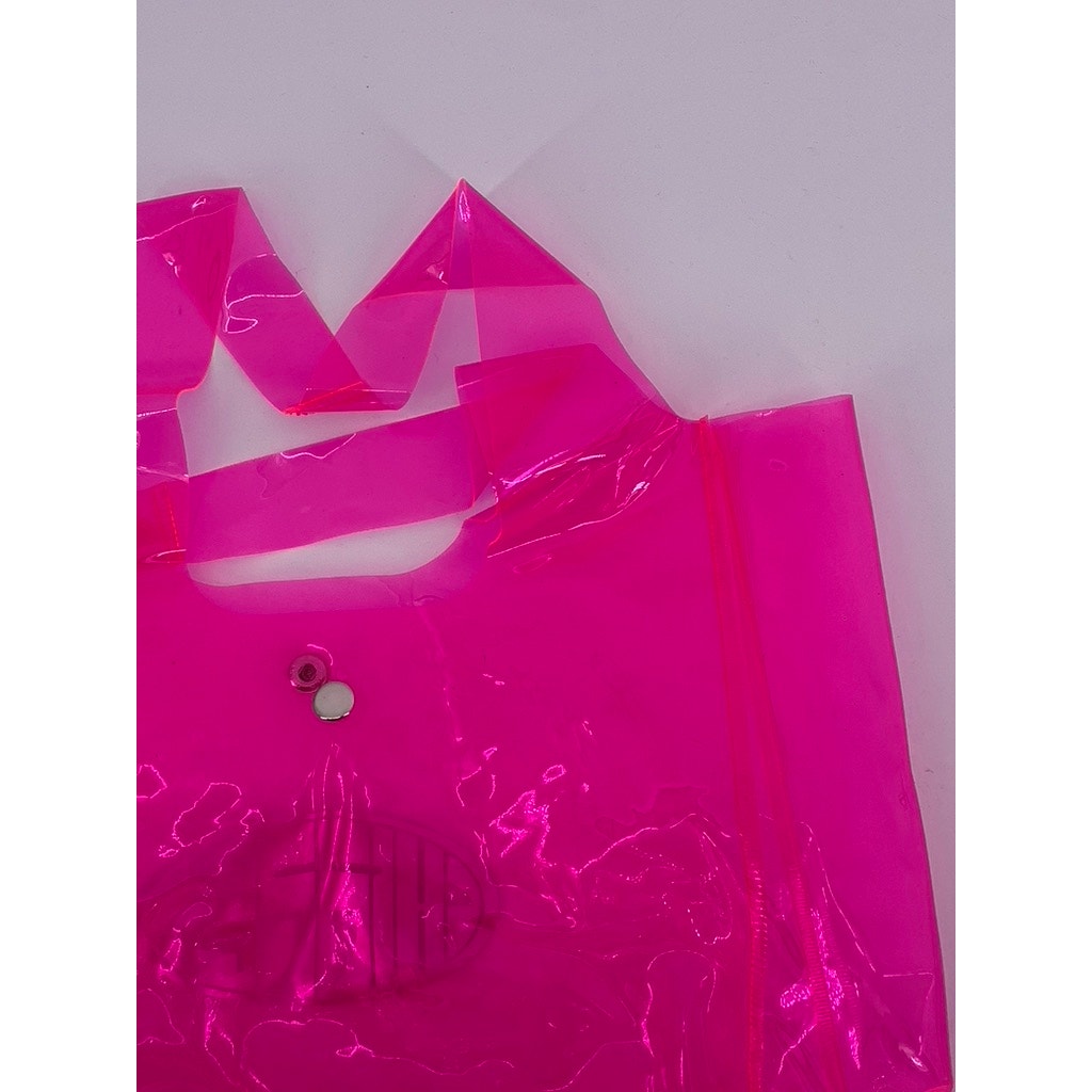 UNBRANDED Women's Neon Pink Nylon Clear Tote Bag SZ OS