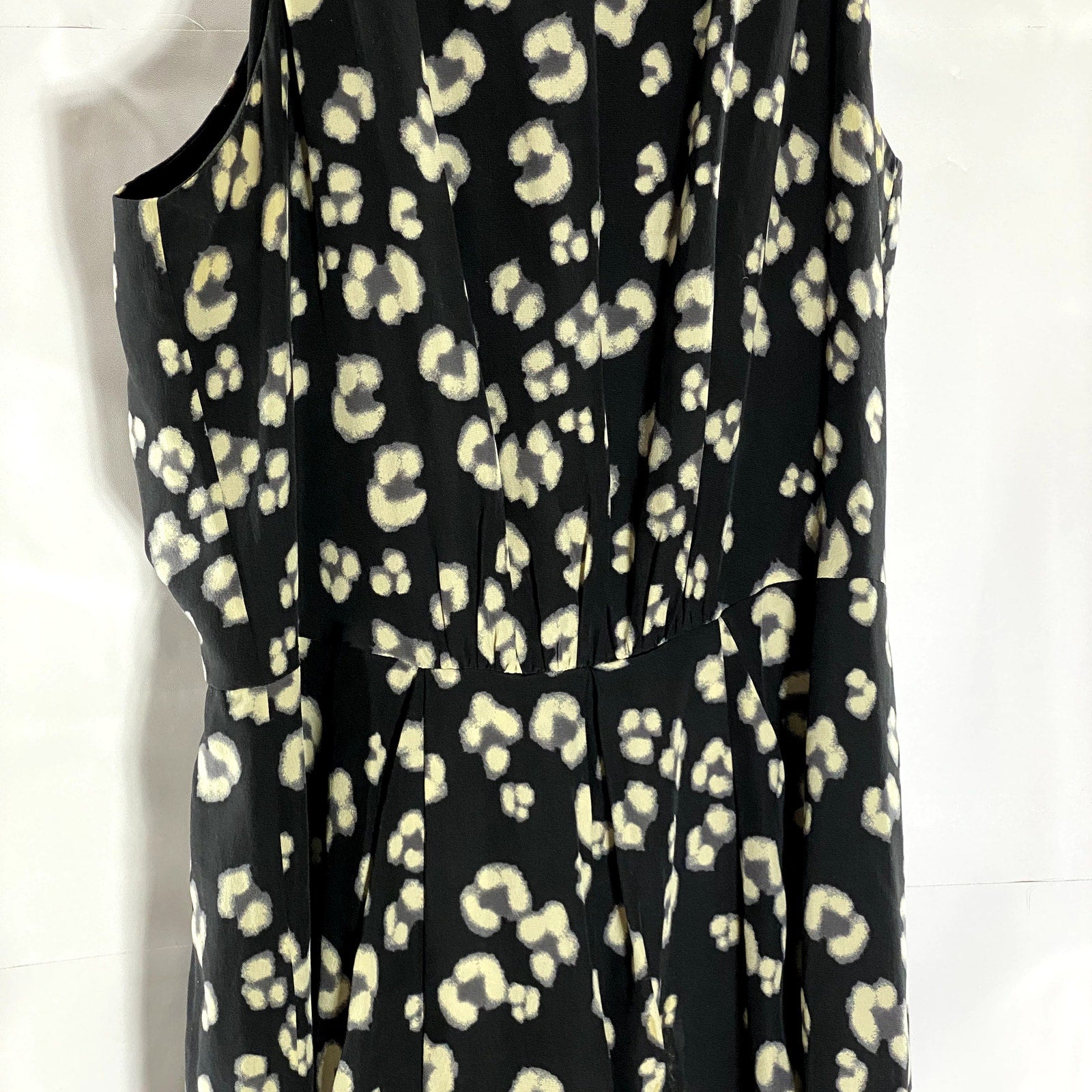 REBECCA TAYLOR Women's Black Animal Cheetah Printed Silk Fit & Flare Dress SZ 6