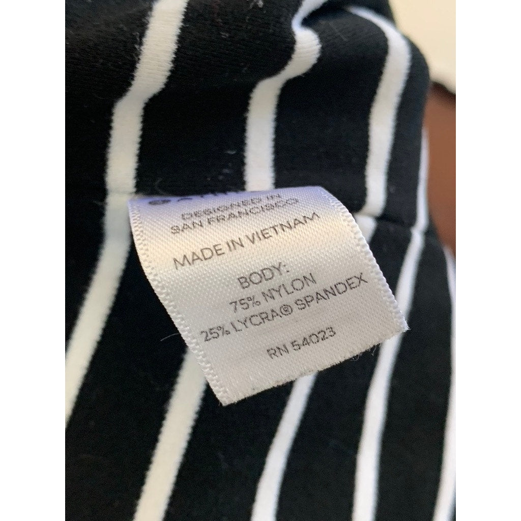 ATHLETA Women's Black/White Elation Virasana Striped Pull-On Leggings SZ 2XS