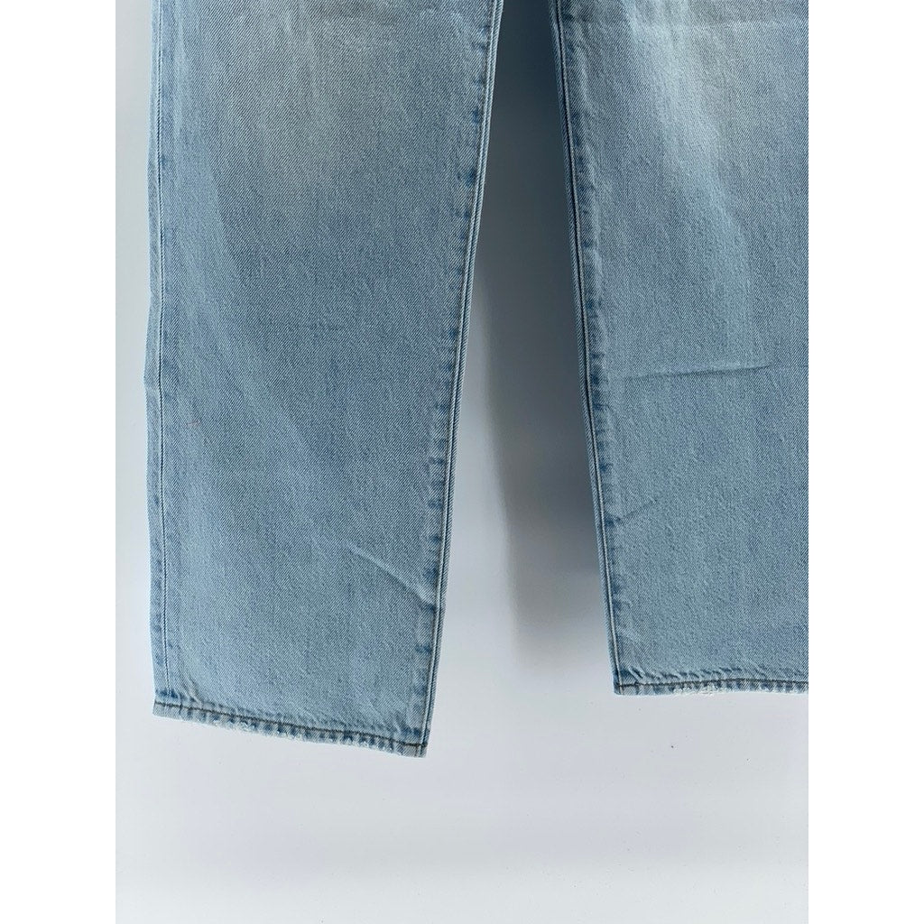 MADEWELL Women's Light Blue Denim Distressed 90's Straight Jeans SZ 26