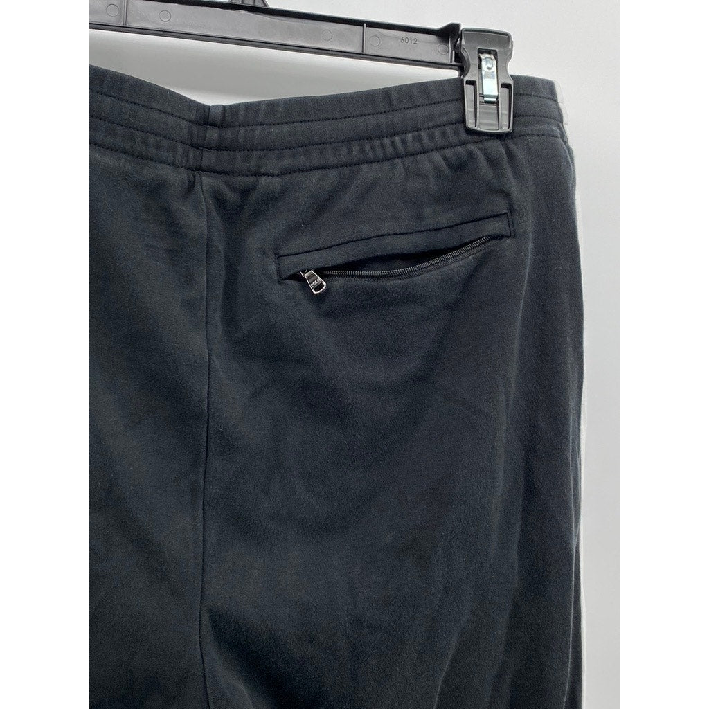 POLO RALPH LAUREN Men's Black-White Side Stripe Pull-On Track Pants SZ M