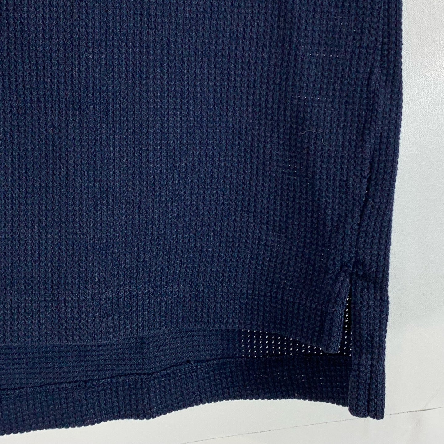 J.CREW Men's Navy Textured Waffle-Knit Lightweight Coolmax Tech Polo Shirt SZ M