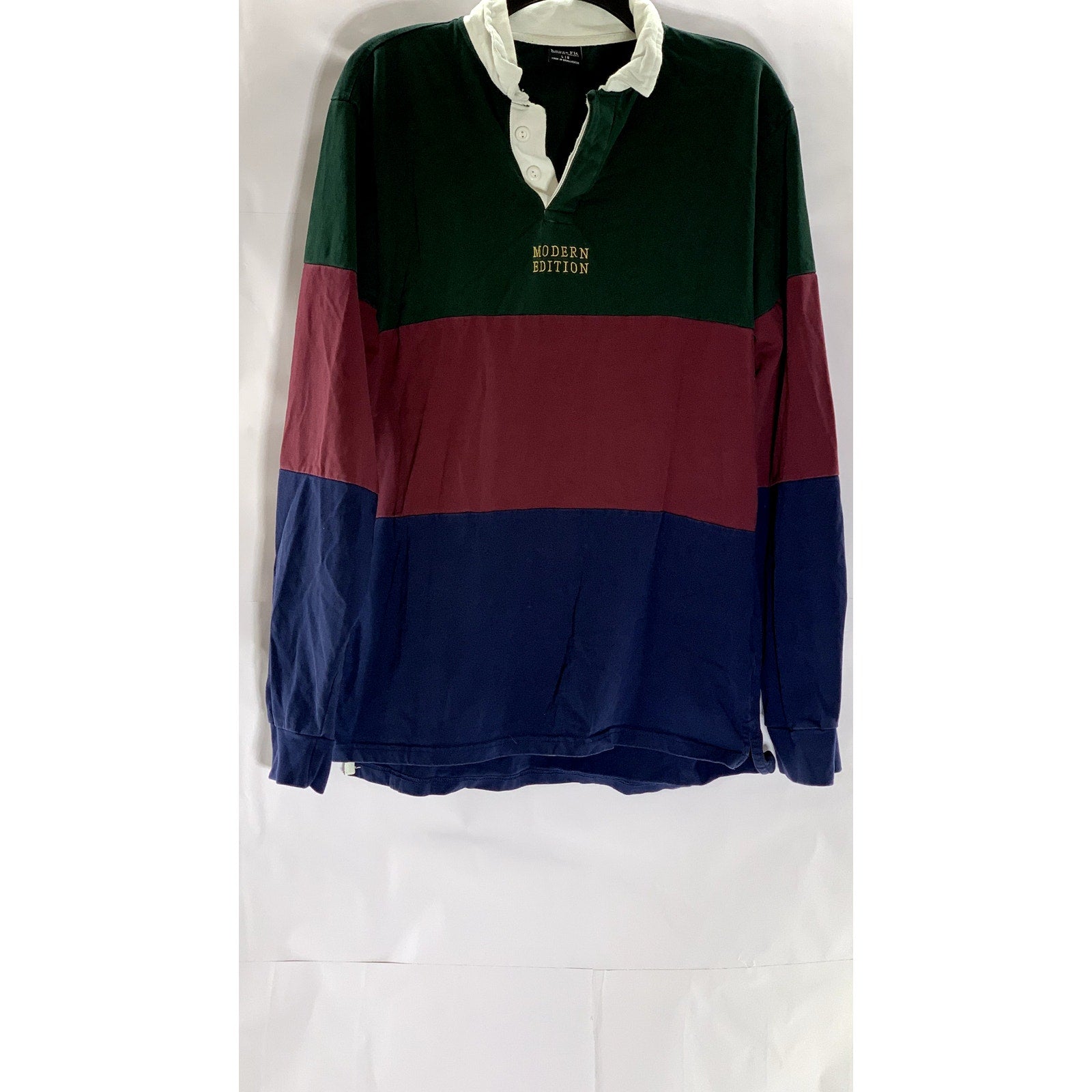 COTTON ON Men's Vintage Multicolor Striped Loose-Fit "Modern Edition" Shirt SZ L