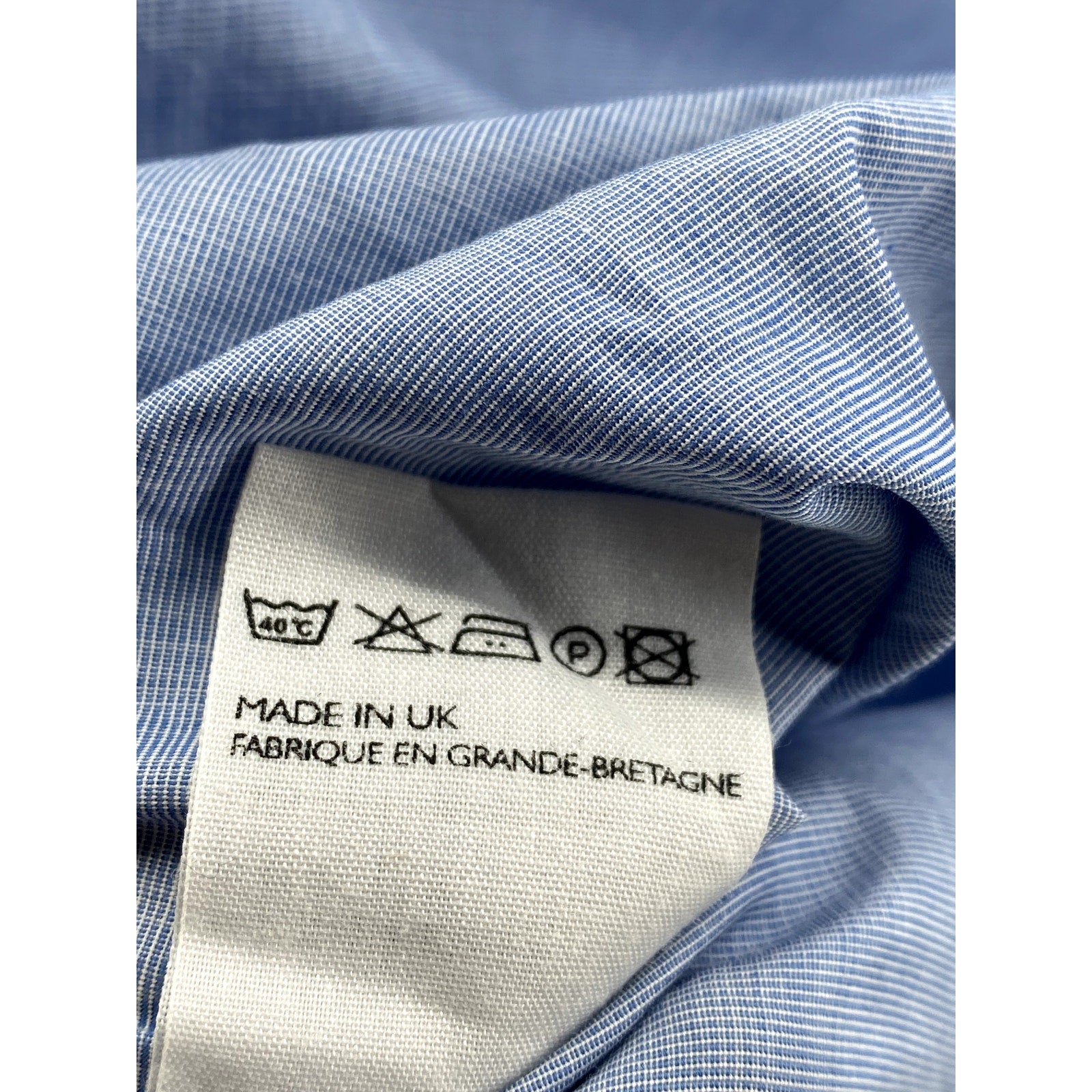 MARGARET HOWELL Men's Light Blue Solid Regular-Fit Button-Up Cotton Shirt SZ XS