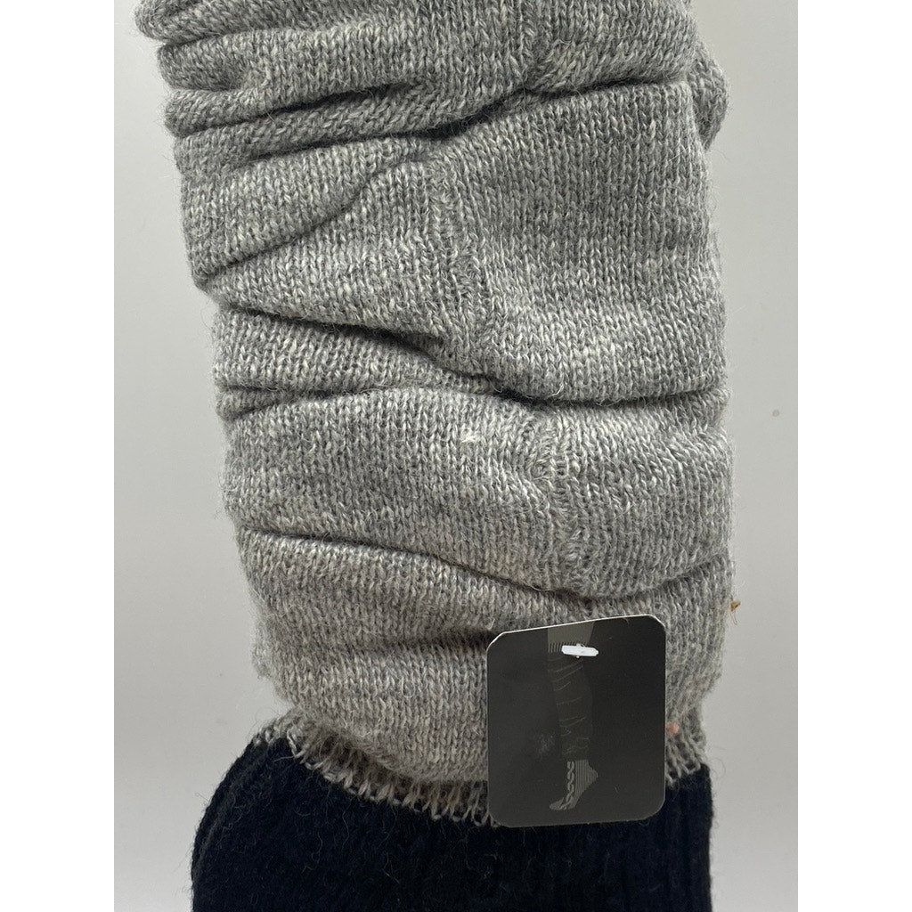 MEMOI Women's Black-Gray Colorblock Knit Scrunch Over The Knee Socks SZ OS