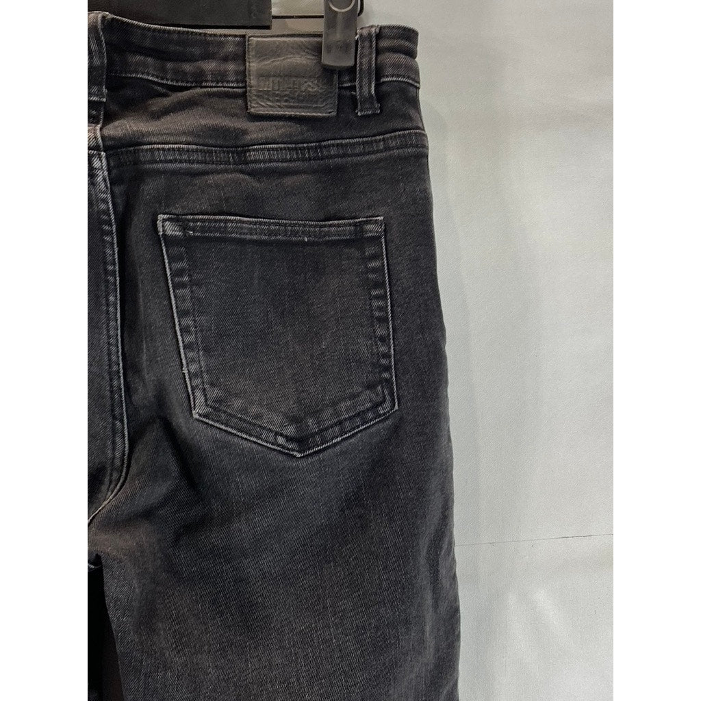 MTWTFSS WEEKDAY Women's Way Black Skinny-Fit Raw-Hem Denim Jeans SZ 28X30