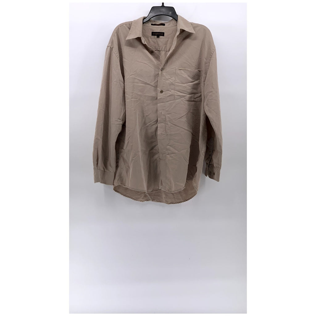 METROPOLITAN By LORD & TAYLOR Men's Beige Button-Up Long Sleeve Shirt SZ M