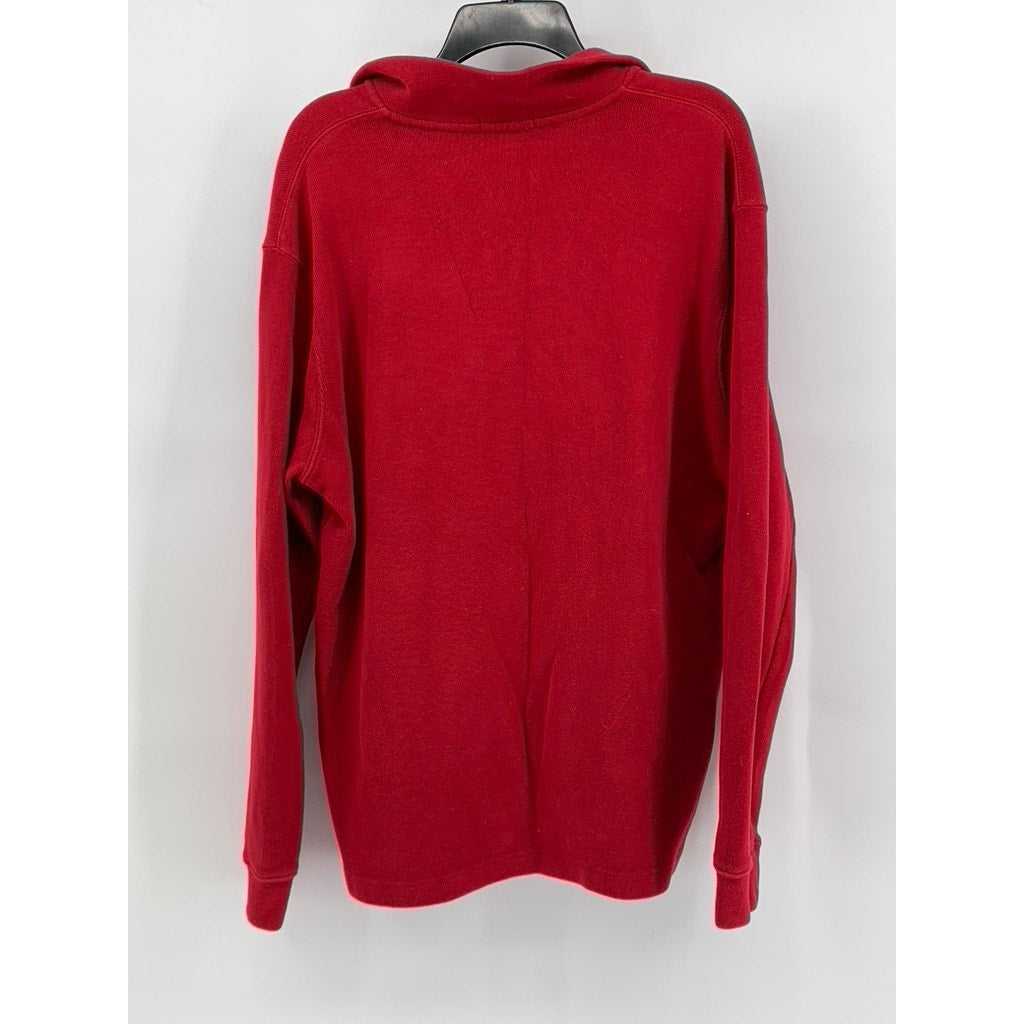 POLO RALPH LAUREN Men's Red Quarter-Zip Pullover Sweater SZ L