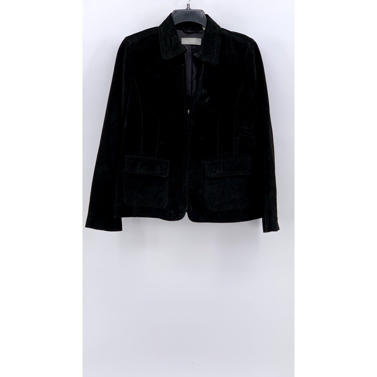 LIZ CLAIBORNE Women's Black Suede Zip-Up Jacket SZ M