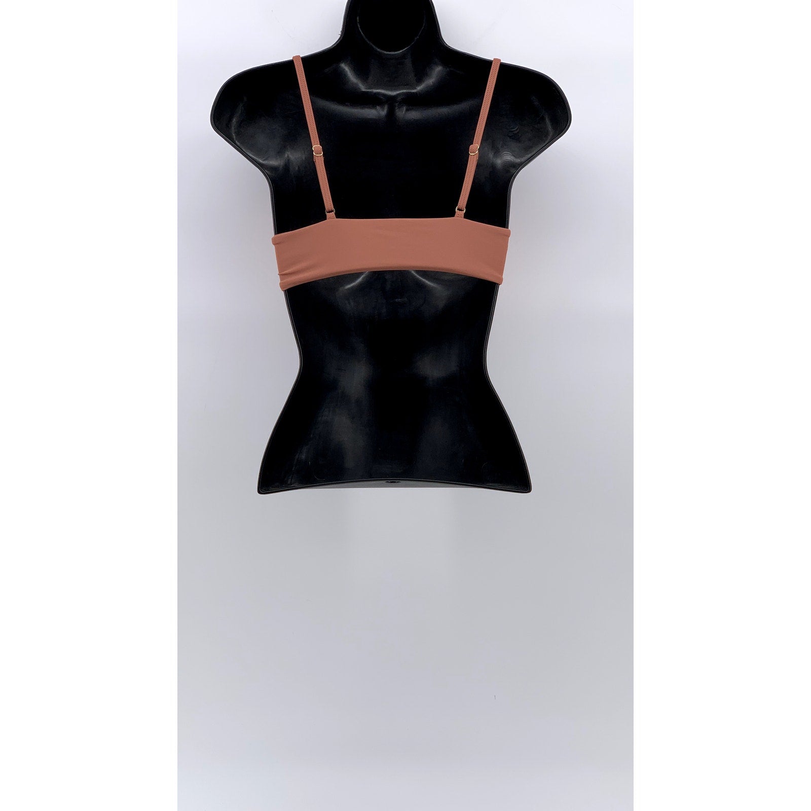 TORI PRAVER Women's Brown Spaghetti Strap Textured Sweetheart Bikini Top SZ S