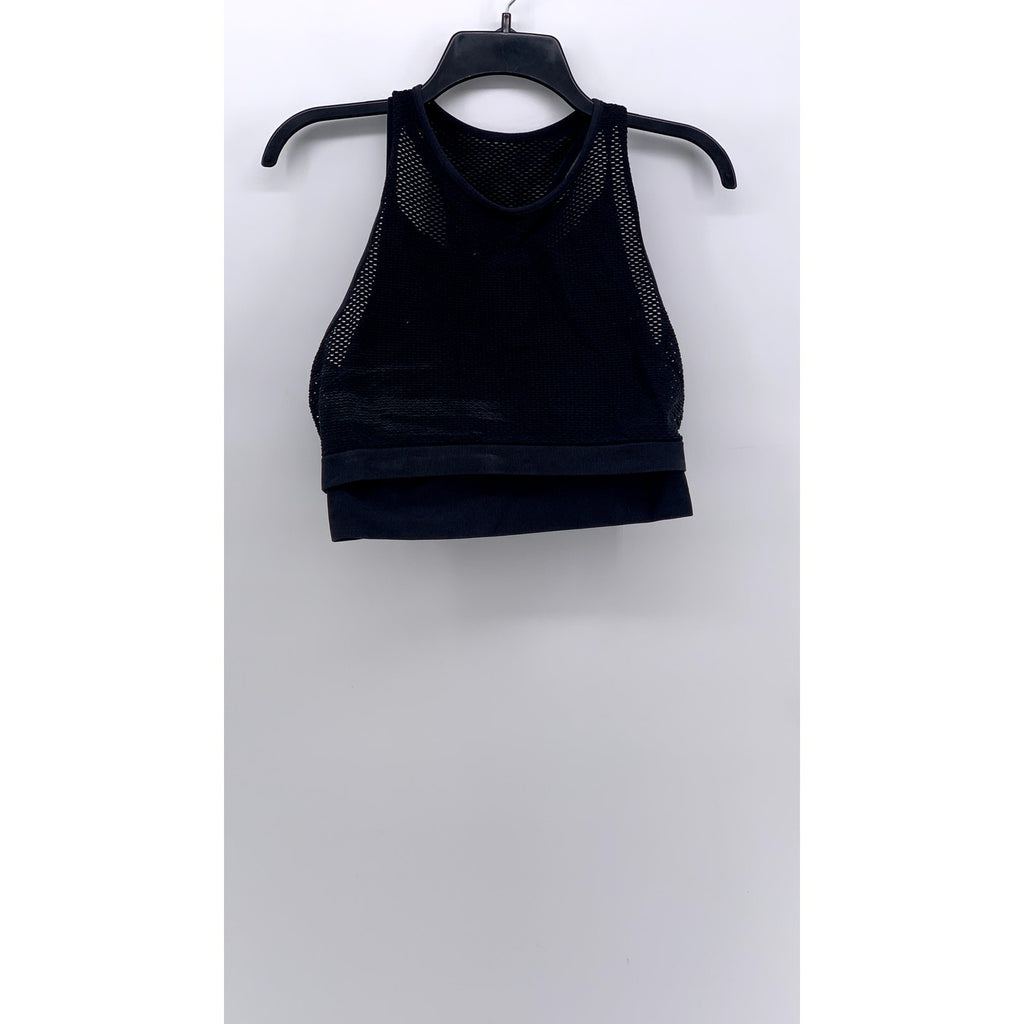 UNBRANDED Women's Black Mesh Layered Sports Bra SZ S