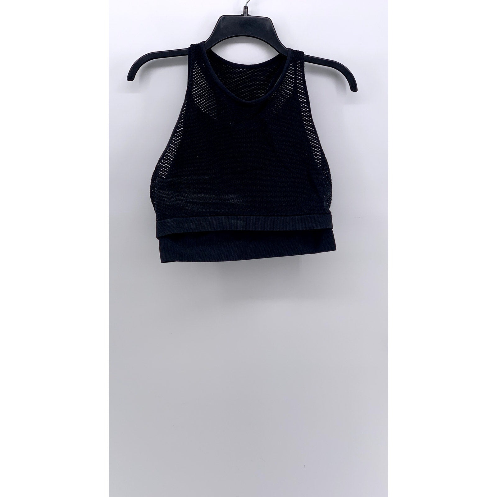 UNBRANDED Women's Black Mesh Layered Sports Bra SZ S