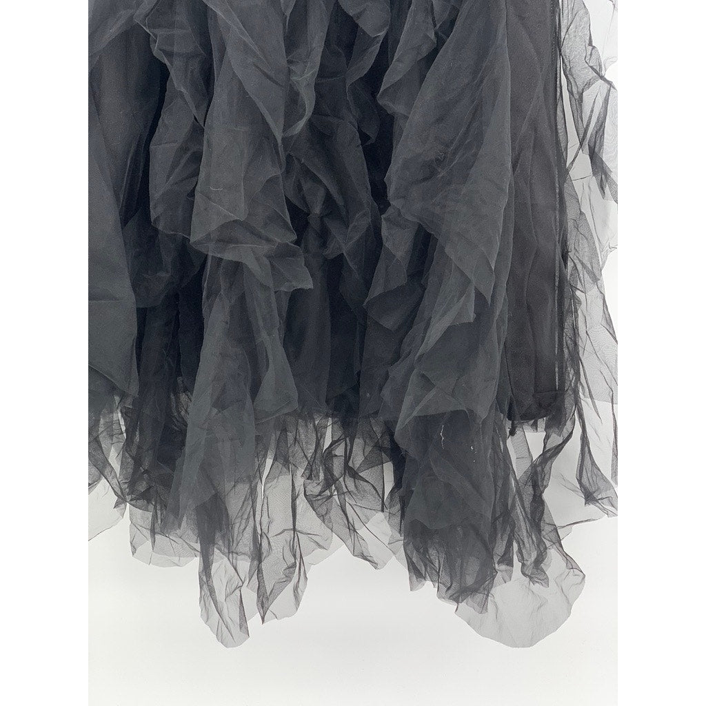 SHEIN Women's Black Sheer Tulle Layered Midi Skirt SZ 6