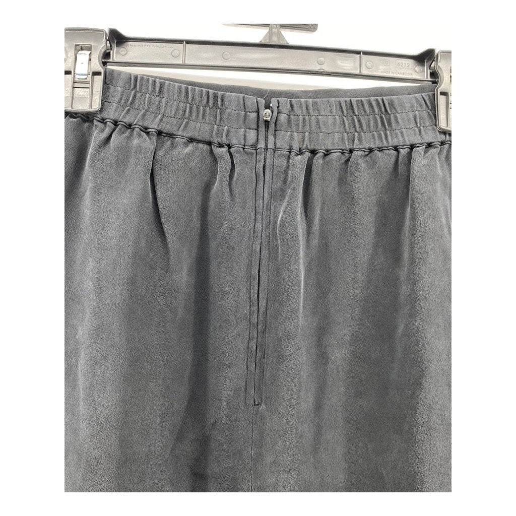 ALLISON TAYLOR Women's Black Silk Solid Vintage Mini Skirt SZ M
