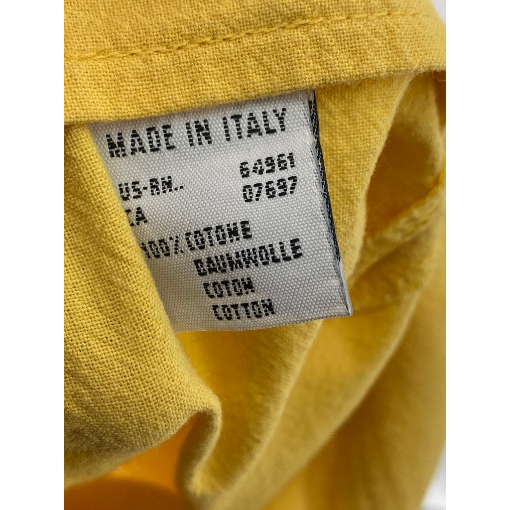 SISLEY Women's Mustard Yellow Cotton Straight Mini Skirt SZ 26(US 6)