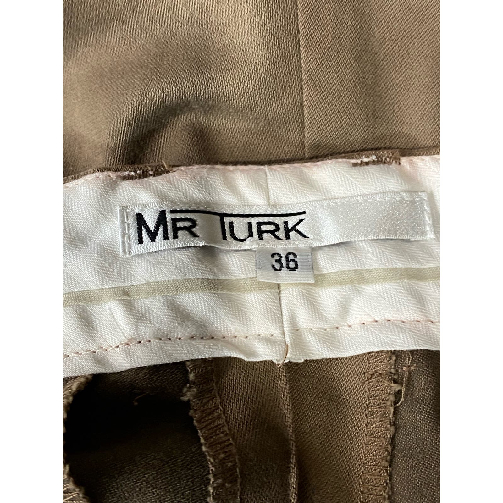MR TURK By Tina Turk Men's Brown Cotton-Blend Flat Front Pant SZ 36X32