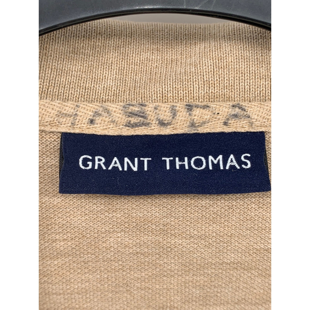 GRANT THOMAS Men’s Tan Solid Long Sleeve Casual Polo Shirt SZ L