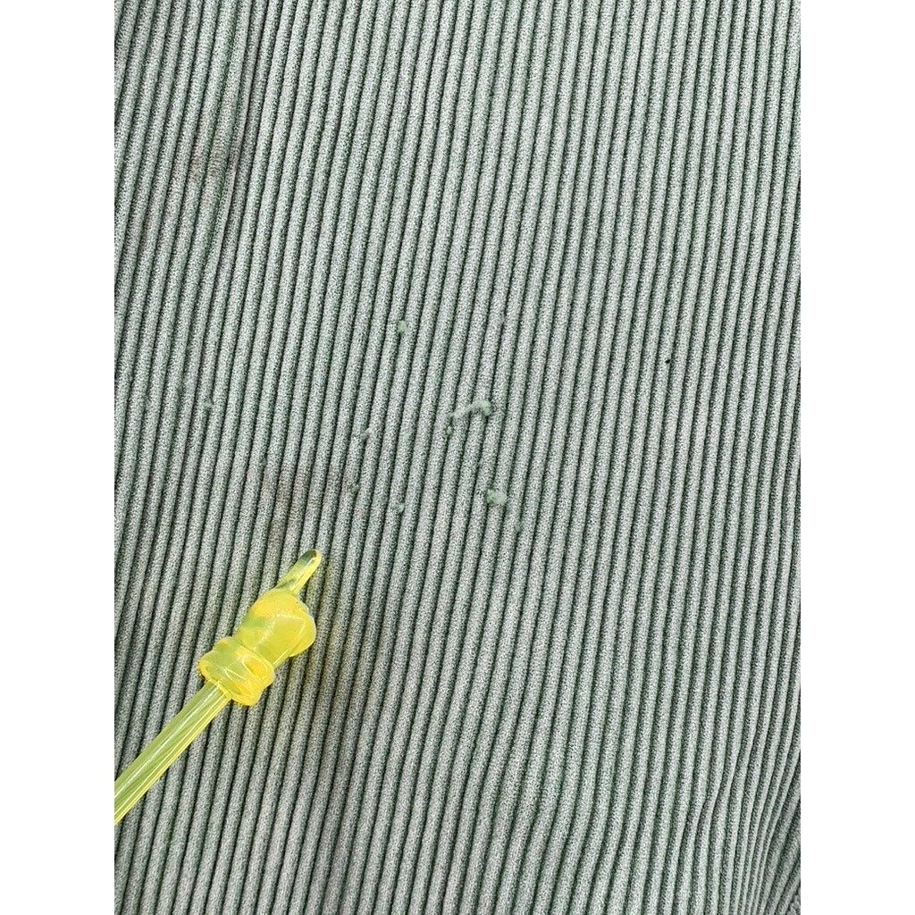 UNBRANDED Women's Green Ribbed High-Rise Pull-On Compression Leggings SZ M