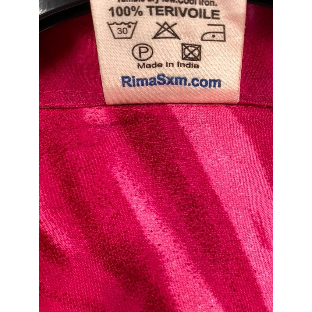 RIMA BEACHWORLD Women's Pink Tropical Floral Button-Up Cover-Up SZ OS