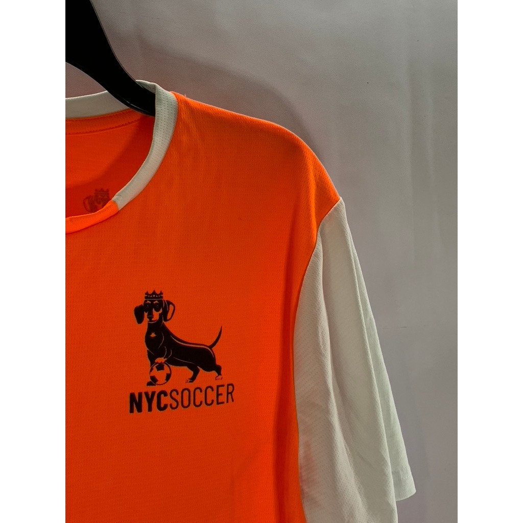 UMBRO Women's Orange/White Custom Crewneck NYC Soccer Short Sleeve Jersey SZ M