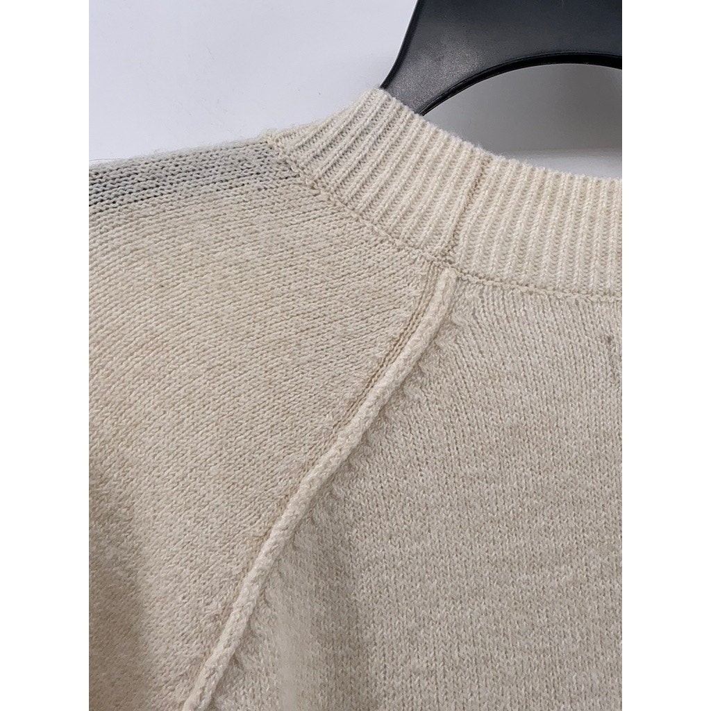 SONOMA GOODS FOR LIFE Women's Plus Beige Knit Crewneck Sweater SZ 0X