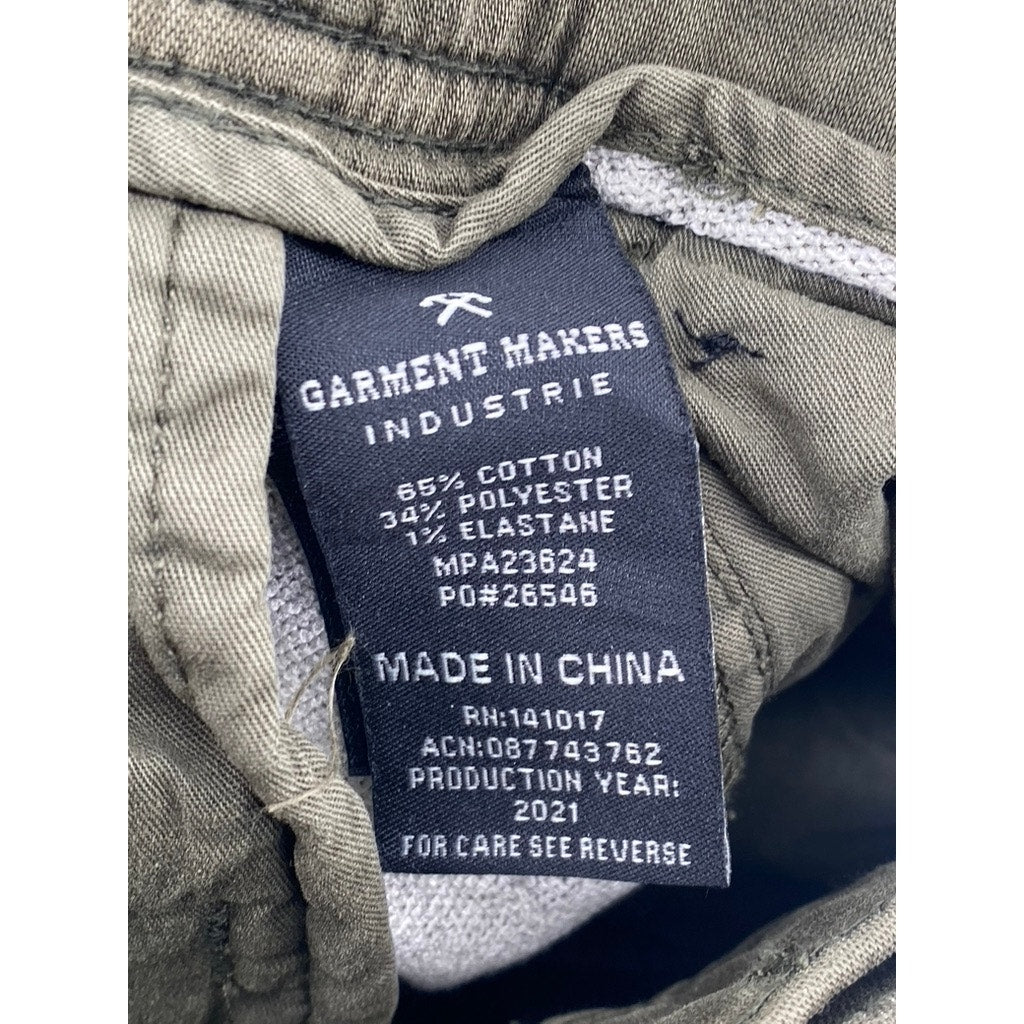 GARMENT MAKERS INDUSTRIE Men's Olive Green Drawstring Casual Jogger Pants SZ 36