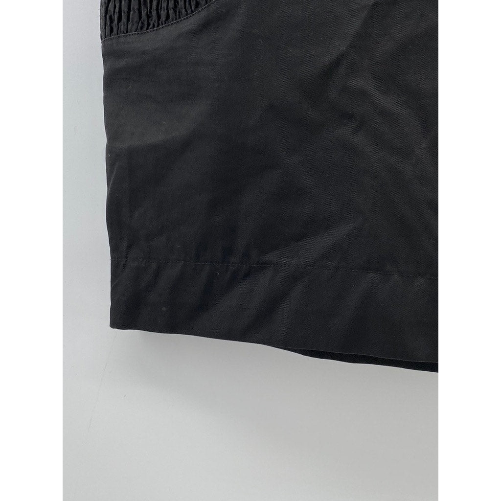 CHRISTIAN LACROIX Women's Black Lace-Up Smocked Side A-Line Mini Skirt SZ 6