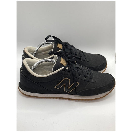 NEW BALANCE Men's Black 501 Canvas Gum Casual Lace-Up Sneakers SZ 10.5