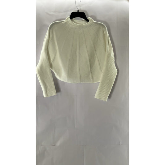 COMMENSE Women's Off-White Piping Mock-Neck Long Sleeve Knit Top SZ XS(US2)
