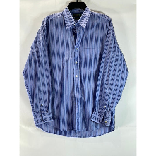 J.CREW Men's Blue Striped Cotton Regular-Fit Button-Up Dress Shirt SZ 15.5/34