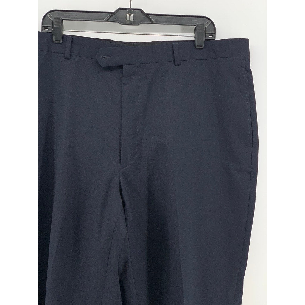 PRONTO UOMO Men's Black Solid Straight Leg Wool Pants SZ 40