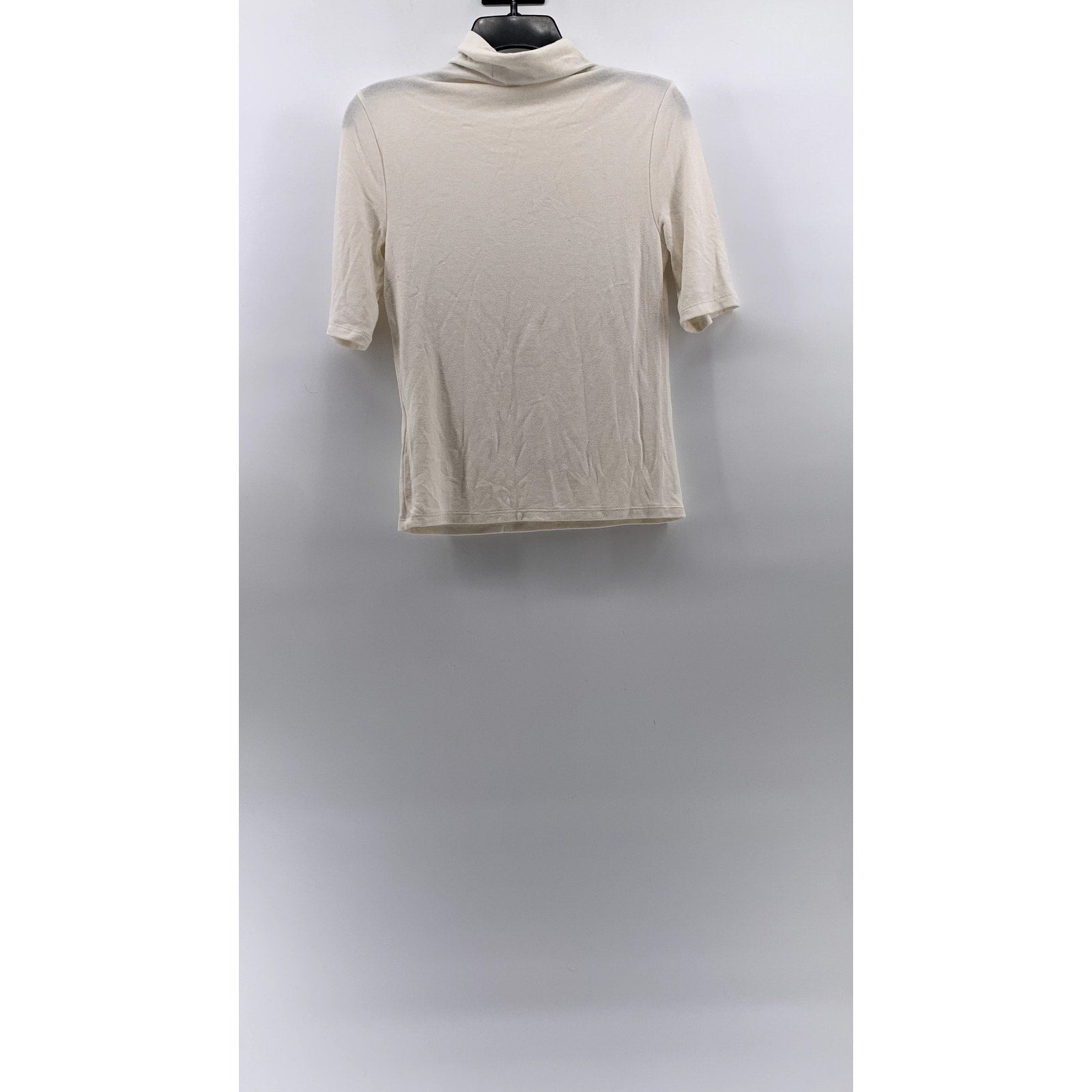 BANANA REPUBLIC Women's Cream Soft Luxe Mock-Neck Short Elbow Sleeve Top SZ S