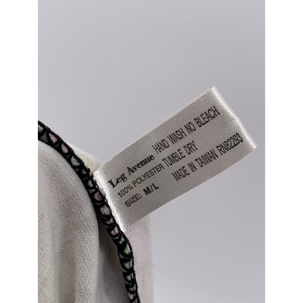 LEG AVENUE Women’s Black-Multicolor Paisley Retro Flare Pants SZ M/L