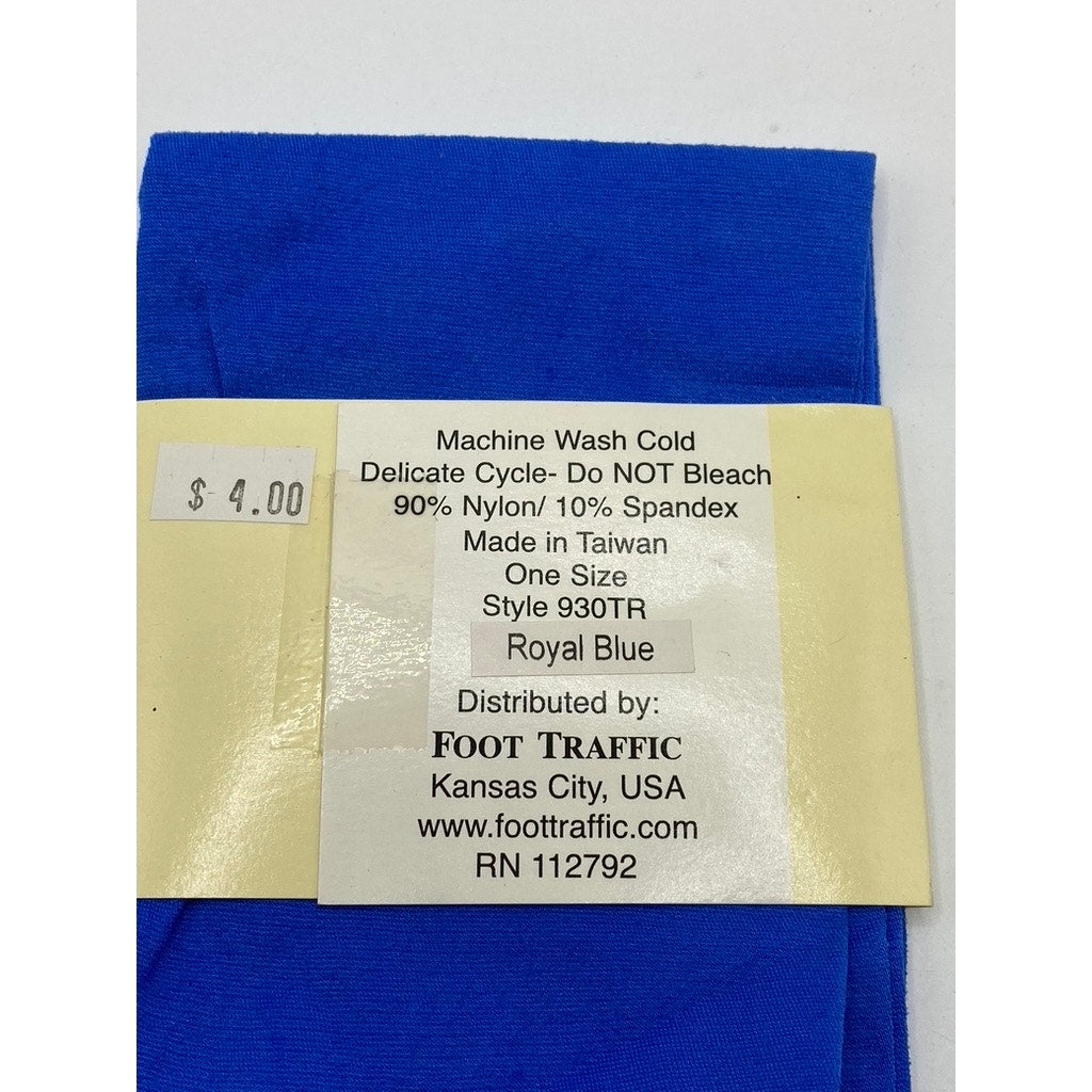 FOOT TRAFFIC Women's Royal Blue Fashion Opaque Trouser Socks SZ OS