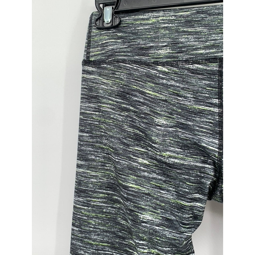 RBX Live Life Active Women's Black Printed High Rise Capri Pants SZ L